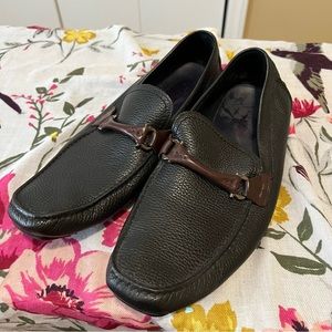 Salvatore Ferragamo Black Leather Loafers EE Size 11